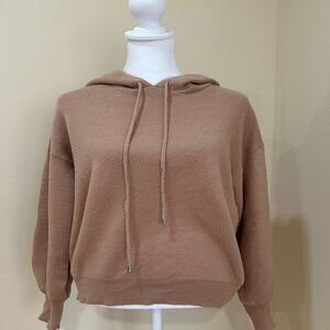 Philosophy Republic Clothing Women's Tan Hoodie Sweater Med Soft Knit Pullover